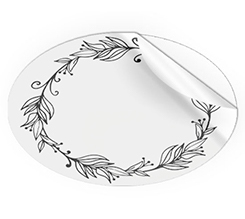 Adesivi ovali grandi rami neri