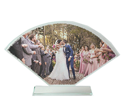 Cristallo a ventaglio con foto per regalo sposi