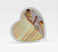 Cristallo a forma di cuore con immagine per regalo sposi