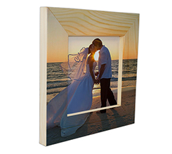 Quadretto con foto con cornice stampata per regalo sposi