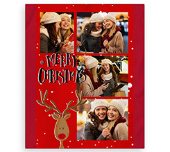 Coperta matrimoniale con foto collage e grafica per Natale