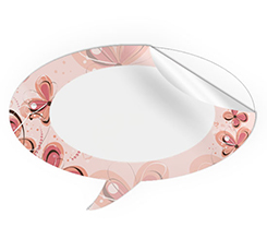 Adesivi fumetto grandi con nome riquadri fiorati