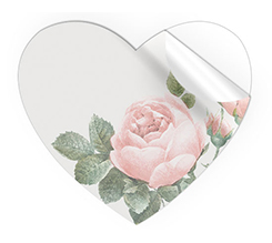 Adesivi cuore grandi con nome rosa