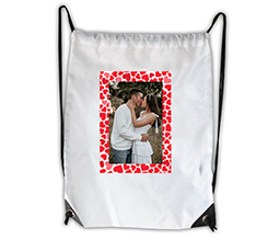 Sacca per San Valentino con foto e grafica Cornice con Cuori