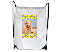 Sacca per Estate con foto e grafica Fantasia gialla