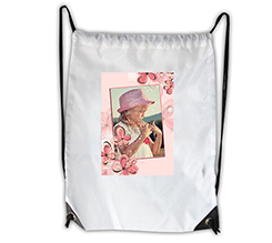 Sacca per estate con foto e grafica Riquadro con fiori