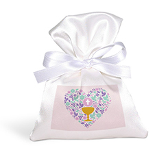 Sacchetto Prima Comunione con grafica Cuore e Calice