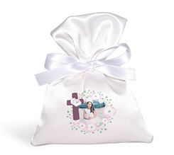 Sacchetto Prima Comunione con Croce e Fiori