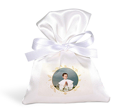 Sacchetto Comunione con Foto e grafica a Cerchio Foglie Oro