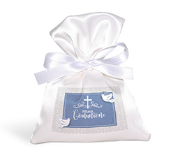 Sacchetto Prima Comunione con Riquadro Celeste per Nome