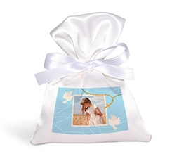Sacchetto Prima Comunione con Foto e grafica Rosario e Colombe