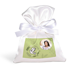 Sacchetto Prima Comunione con Immagine e grafica Ulivo e Colomba