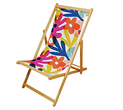 Sdraio in legno personalizzata con grafica con fiori colorati