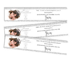 Segnalibro per inviti Prima Comunione con foto e testo