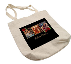 Shopper in Juta 34x36,5 black chrismas