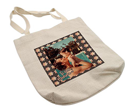 Shopper in Juta 34x36,5 mamma con fiori