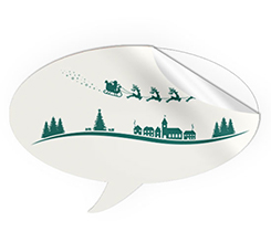 Adesivo a fumetto grafica paesaggio natalizio