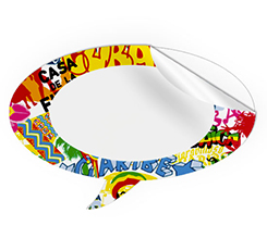 Adesivi fumetto grandi con nome streetart