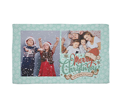 strofinaccio natalizio con grafica con foto e fiocchi di neve