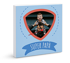 Orologio quadrato su tela Super papà