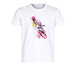 maglietta sportiva in cotone per bambini con grafica a tema calcio con portiere