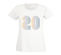 maglietta da donna per compleanno con grafica 20 anni