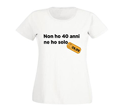 maglietta compleanno spiritosa con grafica non ho 40 anni