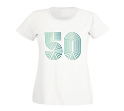 maglietta personalizzata da donna con numero 50