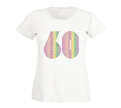 maglietta da donna personalizzata con grafica per compleanno 60 anni