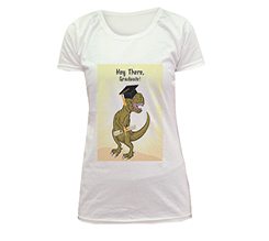 T-shirt donna in cotone con stampa divertente per laurea