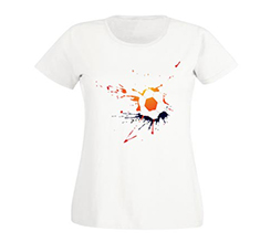 maglietta da donna in cotone con pallone da calcio