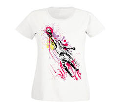 tshirt da donna in cotone con grafica portiere