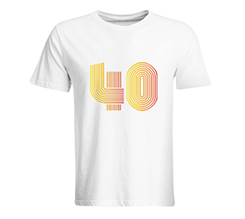 maglietta da uomo con grafica per 40 anni