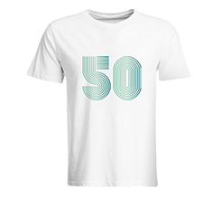maglietta uomo da personalizzare grafica 50 anni