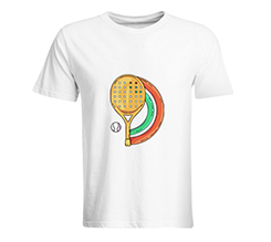 maglietta sportiva padel grafica racchetta