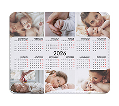 Tappetino Mouse in Pelle Calendario 6 riquadri orizzontali