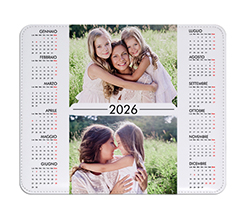 Tappetino Mouse in Pelle Calendario 2 riquadri
