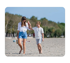 Tappetino mouse in tessuto rettangolare personalizzato con foto