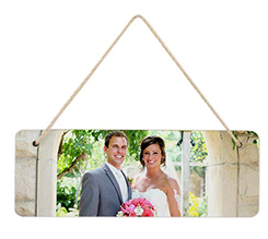targa per porta rettangolare con foto di sposi