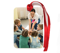 Targhetta in feltro con foto per maestra