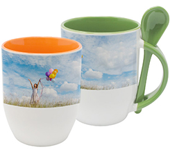 Tazza con cucchiaino personalizzata con foto