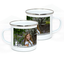 Tazza in metallo Prima Comunione con foto e grafica Calice e Ostia