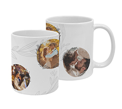 tazza panoramica per matrimonio personalizzata con foto e rami