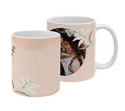 tazza matrimonio panoramica con grafica rosa con fiori