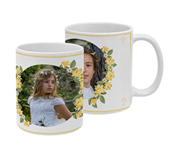 Tazza Prima Comunione con Foto Collage Cerchi con Fiori