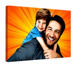 Pop art su tela 1 riquadro Cartoon 2 persone