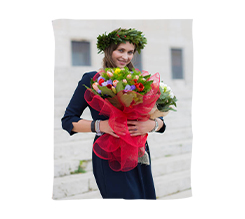 Telo mare in spugna matrimoniale con foto laurea