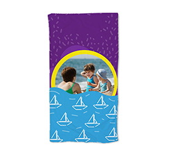 telo mare con foto e grafica barchette