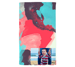 telo mare con foto e grafica macchie colorate