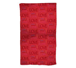 telo mare con scritte e grafica Love